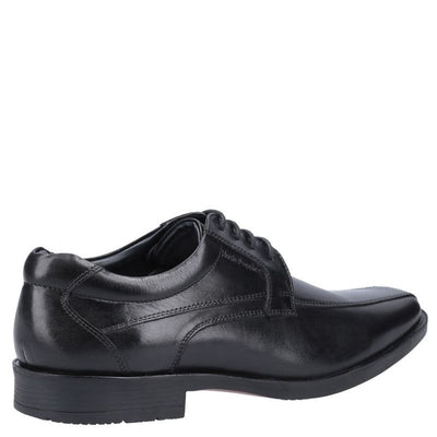 Boys Hush Puppies Brandon Black Senior School Shoes - Black