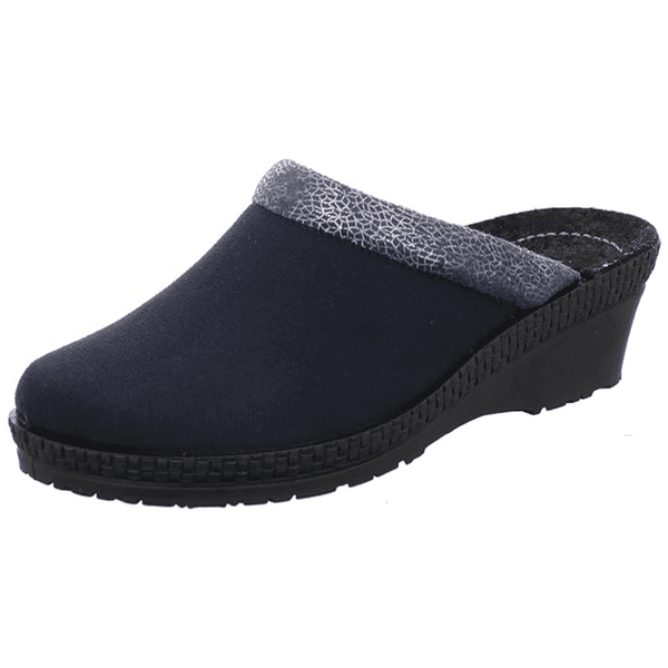 Womens Rohde 2459 Wedge Mule Slippers - Navy