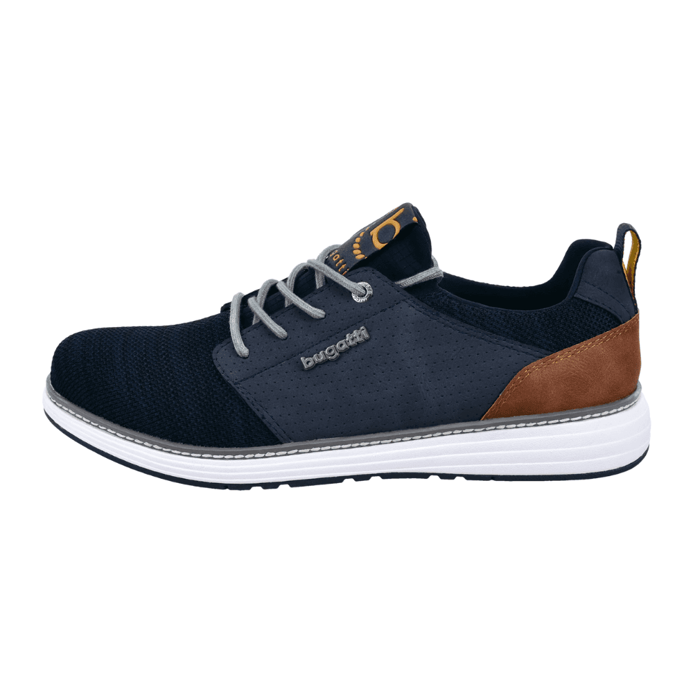 Bugatti Mens AC361 Navy Elasticated Lace Trainers