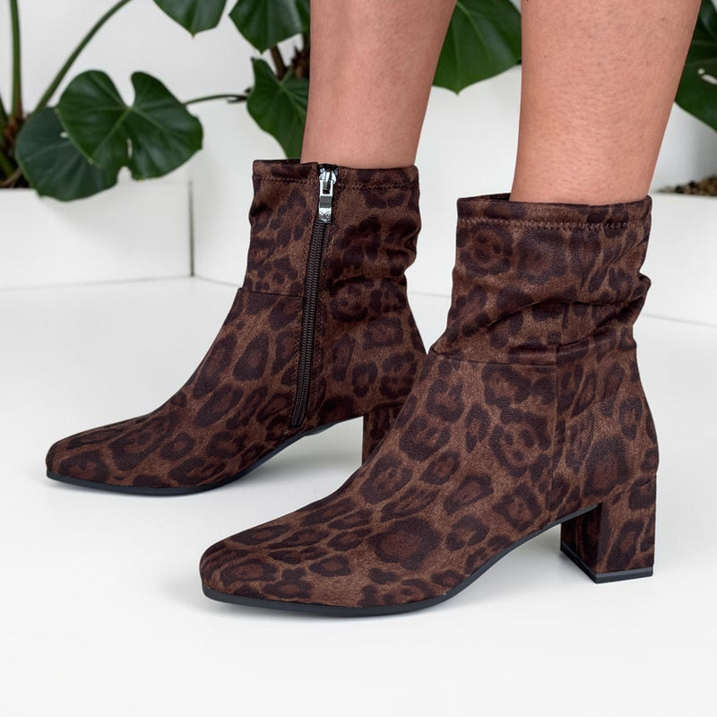 Womens Caprice 25304 Leopard Stretch Boots - Leopard Stretch