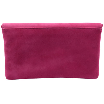 Womens Lotus ULG103 Pink Suede Clutch Rose Bag - Pink