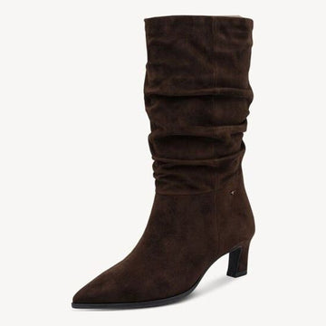 Womens Tamaris 25308 Mocca Leather Mid Boots - Mocca