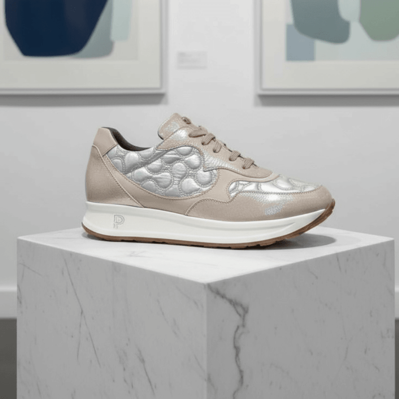 Womens Pitillos 10905 Quilted Trainers - Piedra