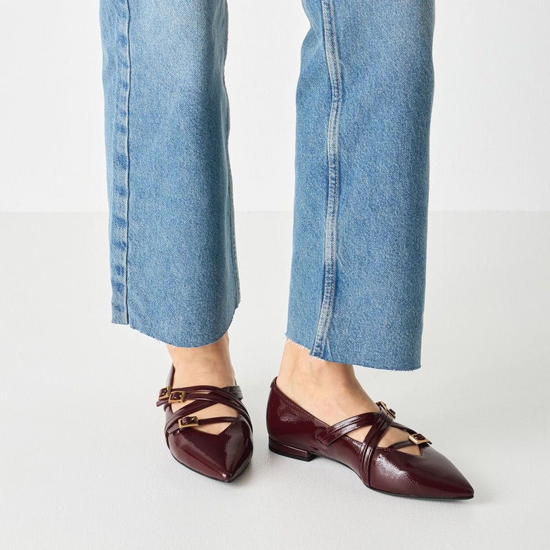 Womens Tamaris 22160 Loafers - Merlot Patent