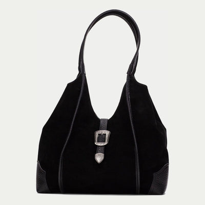Womens Hispanitas 264939 Suede Shoulder Bag - Black