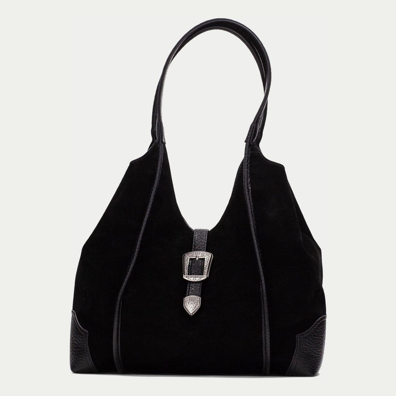 Womens Hispanitas 264939 Suede Shoulder Bag - Black