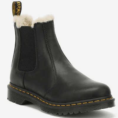 Womens Dr Martens 2976 Leonore Faux Fur Lined Chelsea Boot - Black