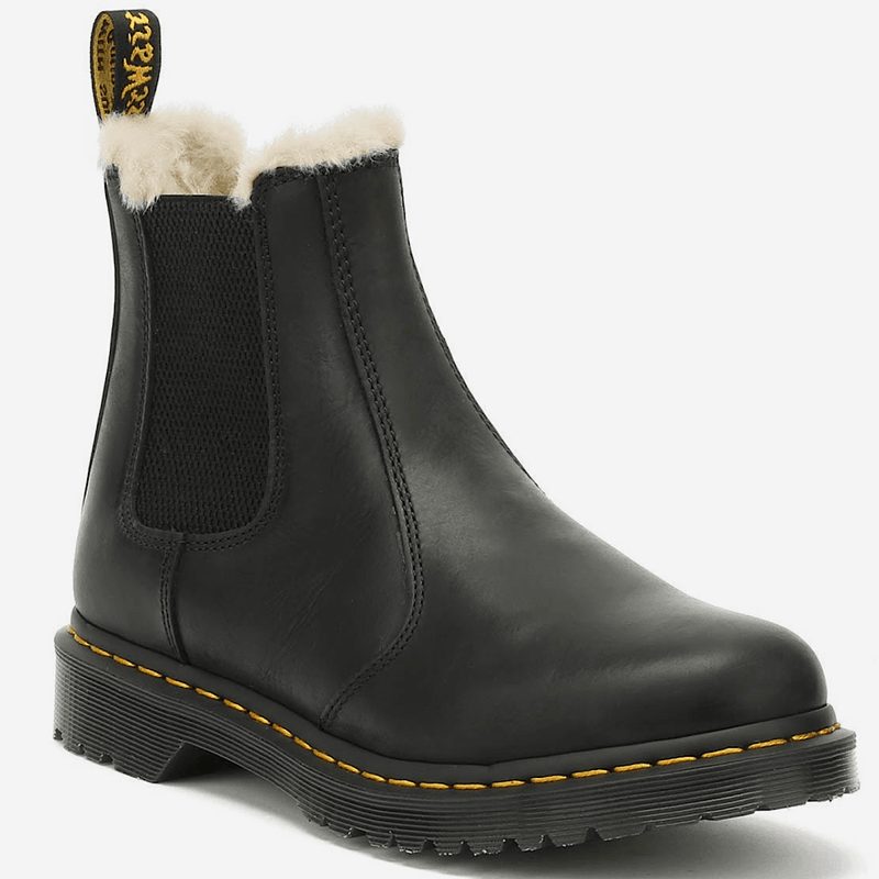 Womens Dr Martens 2976 Leonore Faux Fur Lined Chelsea Boot - Black