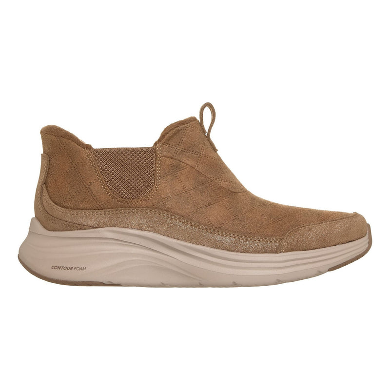 Womens Skechers 168173 Cozy Fit Dash Contour Foam Slip-Ins Ankle Boots - Chestnut