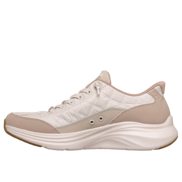 Womens Skechers 150404 Slip-In Contour Foam Trainer - Natural
