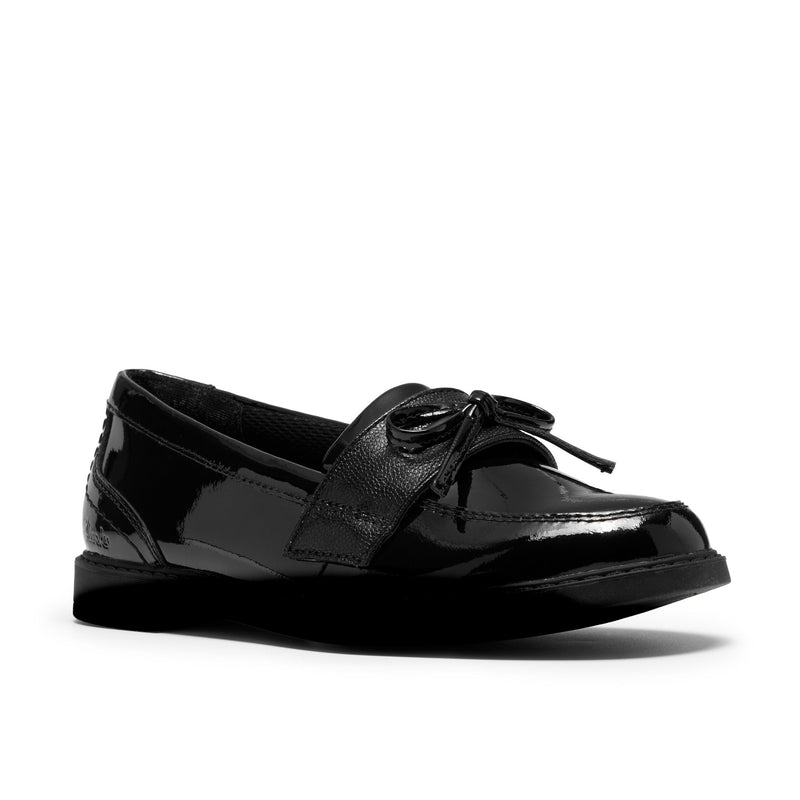 Girls Clarks Scala Lane Older Black Patent School Shoes - Black Patent