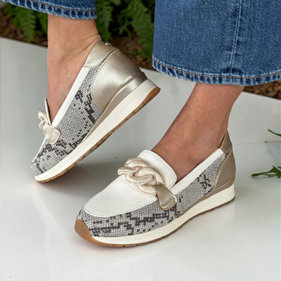 Womens Lotus ULS648 Lorrain Sporty Loafers - Snake
