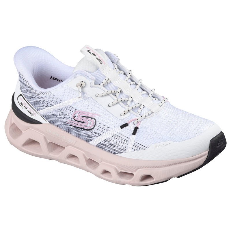 Womens Skechers 150513 White, Grey & Pink Glide-Step Altus Trainer - White