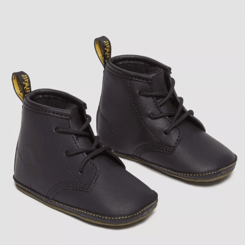 Infant Dr Martens Newborn 1460 Auburn Leather Booties - Black