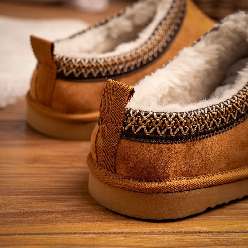 Mens Lazy Dogz Patrick Fur Lined Slippers - Tan