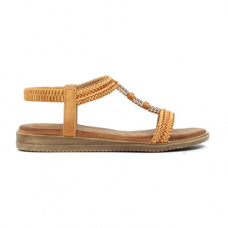Womens Lunar JLH502 Portofino Sandals - Camel