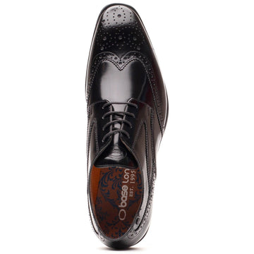 Mens Base London Steeple Hi Shine Black Formal Lace-up Shoes - Hi Shine Black