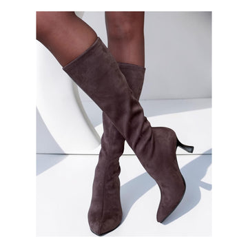Womens Miss Elastic 78041 Faux Stretch Knee Boot - Testa