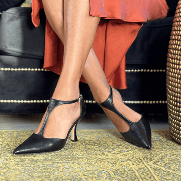 Womens Sorento Gardenmorris T-Bar Flared Heels - Black