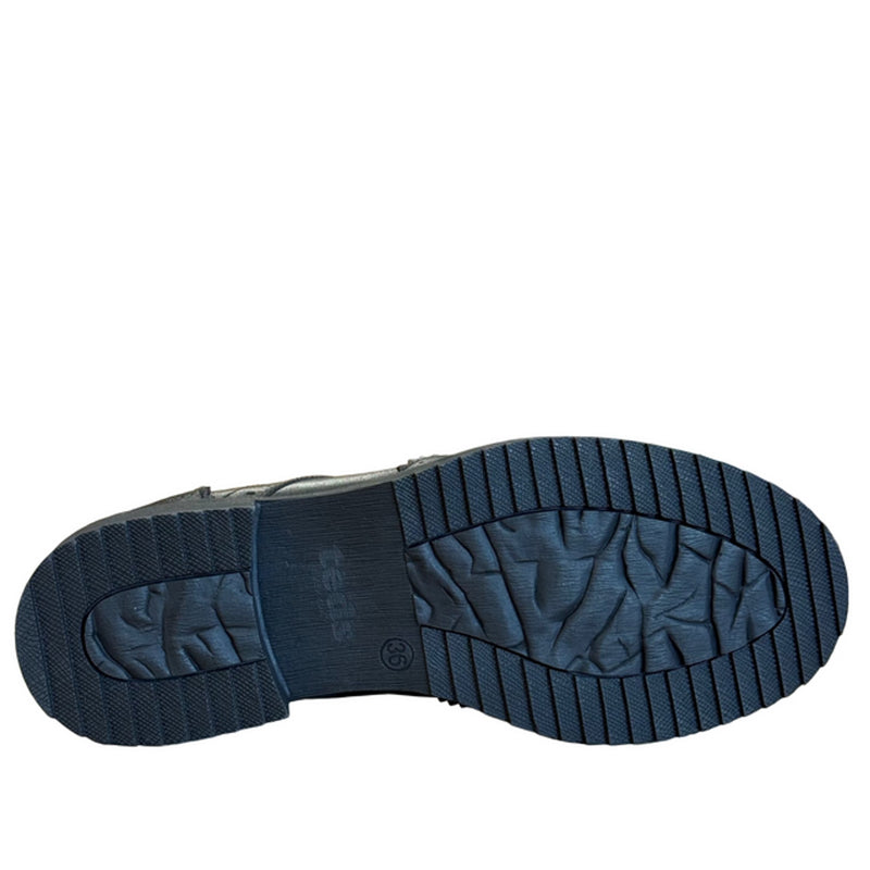 Girls Teds Pomona Brogue School Shoes - Black Leather