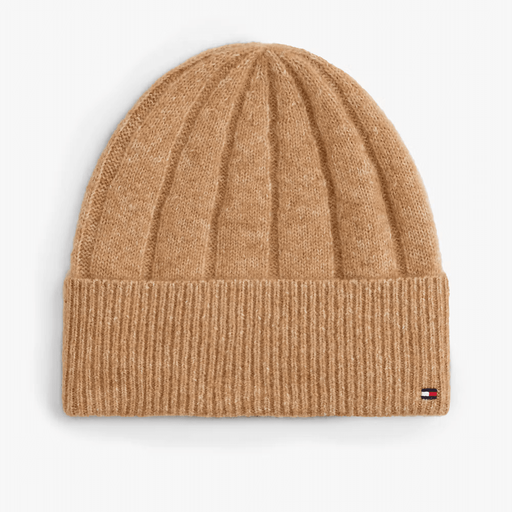 Womens Tommy Hilfiger Flag Fluffy Beanie Hat