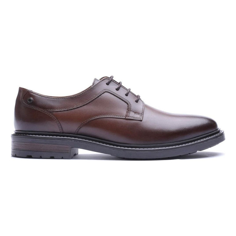 Mens Base London Carter Derby Formal Lace-up Shoe - Waxy Brown
