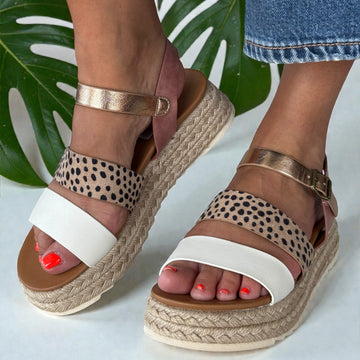 Womens Lunar JLH493 Summer Sandals - White