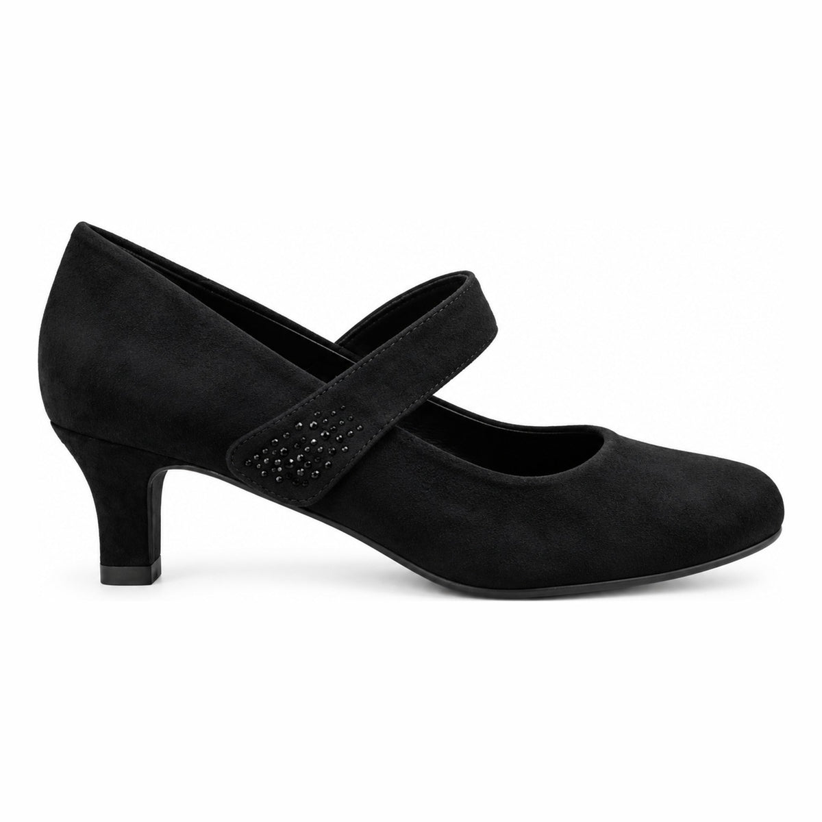 Womens Coco Ritz 1060 Black Micro Suede Court Shoes