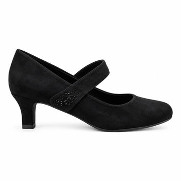 Womens Coco Ritz 1060 Black Micro Suede Court Shoes - Black Micro