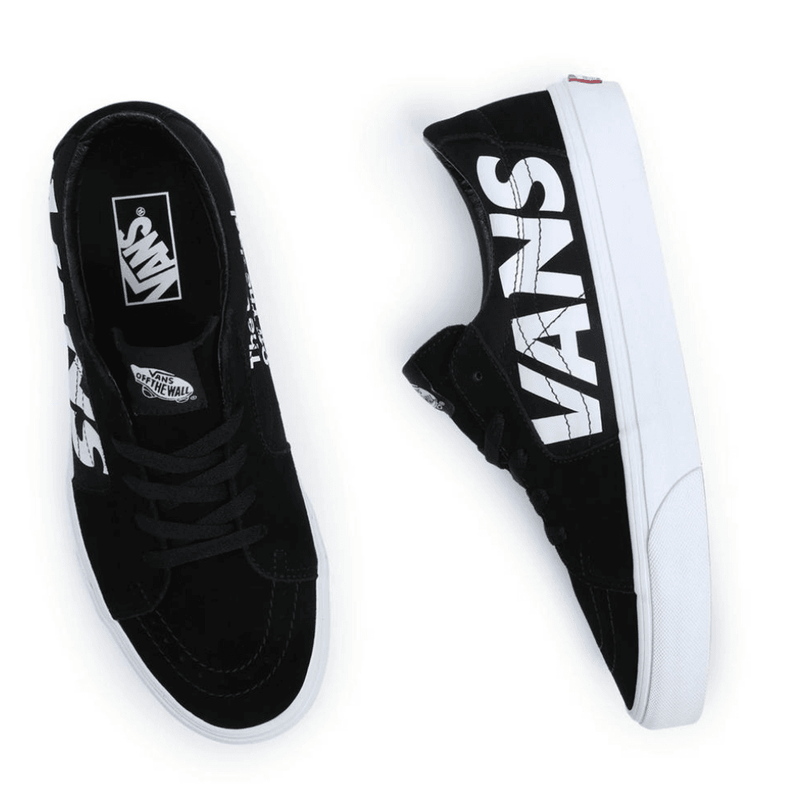 Vans Men's Sk8-Low Hi Black-White Logo Trainer