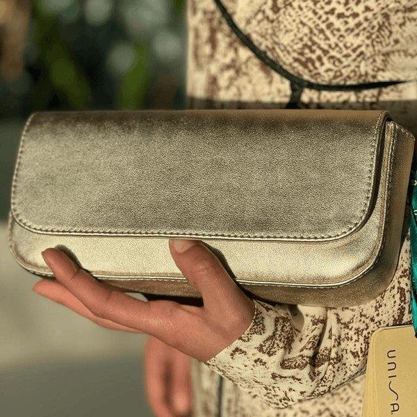 Womens Unisa Ladies Dreamin Clutch Bag - Gold