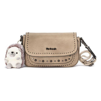 Womens Refresh 183439 Faux Leather Crossbody Bag - Beige
