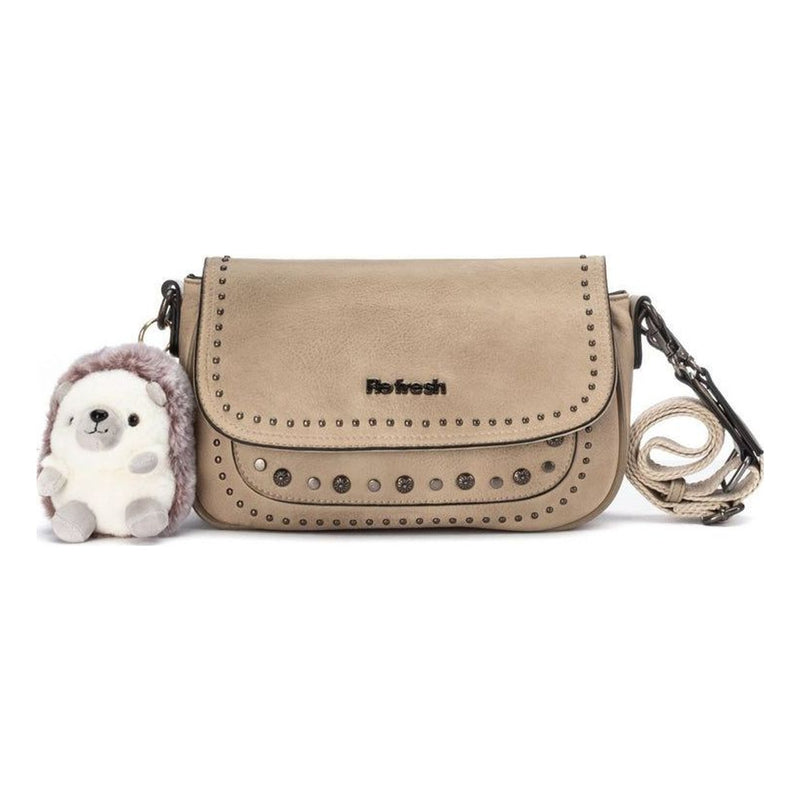 Womens Refresh 183439 Faux Leather Crossbody Bag - Beige