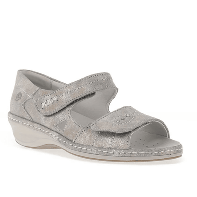 Womens Suave Yolanda Platinum Shimmer Velcro Shoes - Platinum