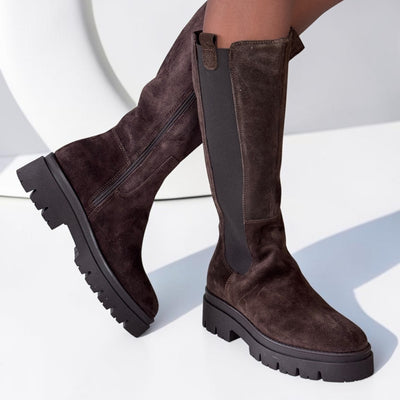 Womens Tamaris 25608 Long Boots - Mocca Suede