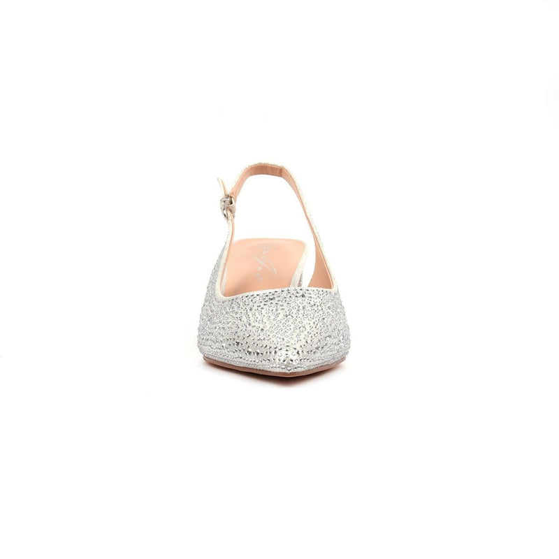 Womens Lunar Milan Slingback Heels - Silver