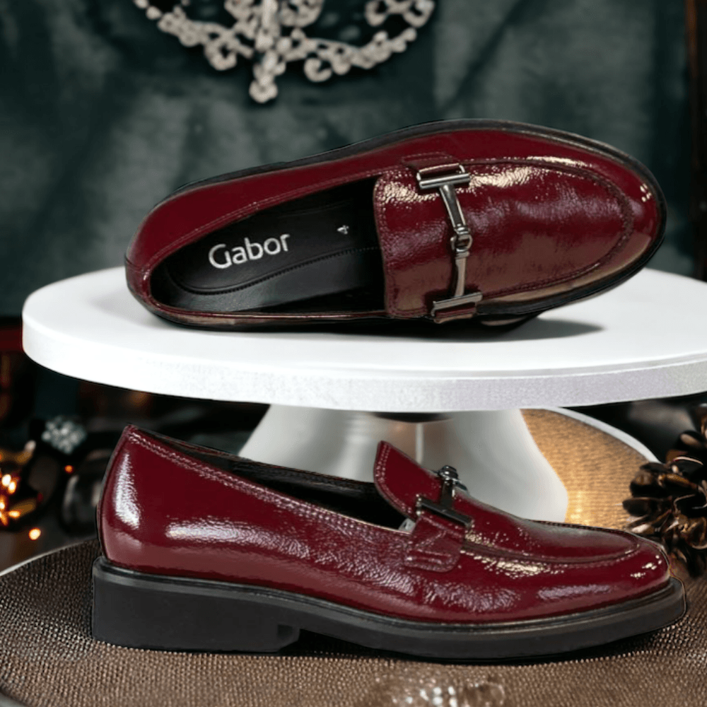 Womens Gabor 35.211 Burgundy Patent Loafer