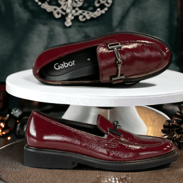 Womens Gabor 35.211 Burgundy Patent Loafer - Burgundy