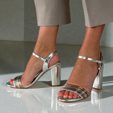 Womens Lotus Blanca Strappy Sandals- Silver - Silver