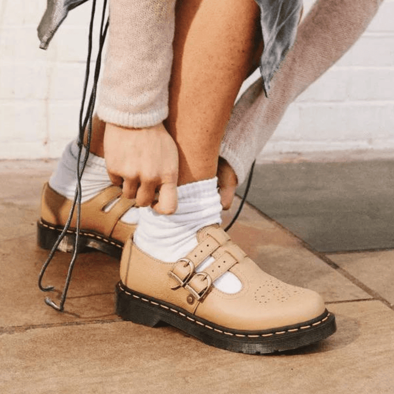 Dr Martens 8065 Mary Jane Shoes Virgina Leather Tan | Millars Shoe