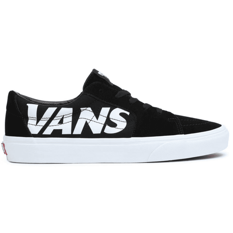 Vans Men's Sk8-Low Hi Black-White Logo Trainer