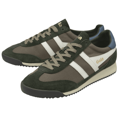 Gola Mens Tornado Grey Green and Off White Trainers - Rhino