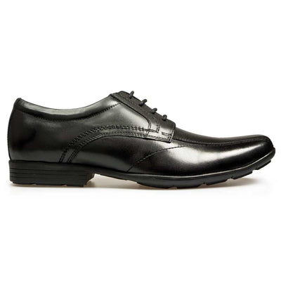 Junior Pod Angus Black Leather Lace Up Boys School Shoes - Black