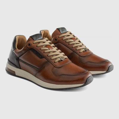Mens Ambitious SLOW Classic Cognac Trainers - Cognac