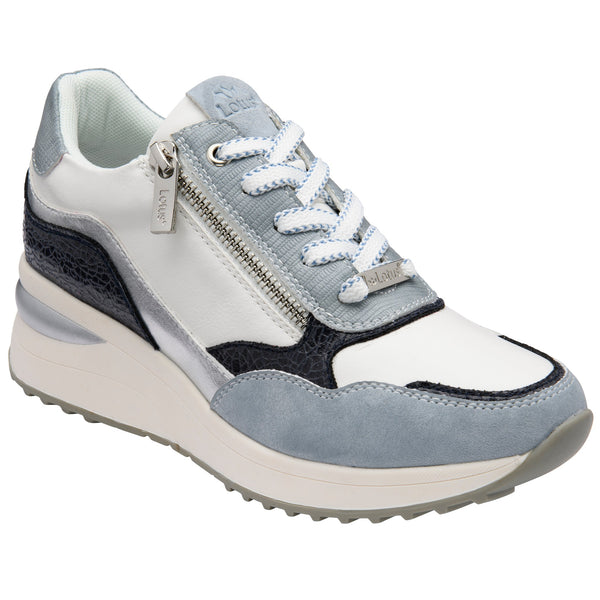 Womens Lotus ULS655 Bianchi Casual Wedge Trainers - Blue Multi