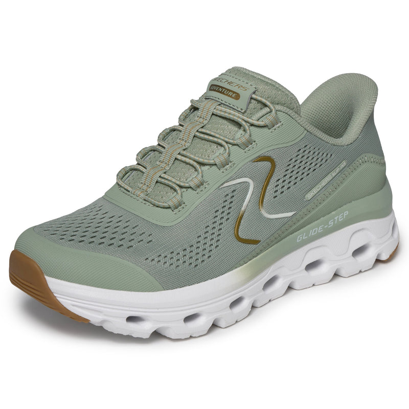 Womens Skechers 180272 Sage Green Slip in Glide-Step Sole Trainer - Sage