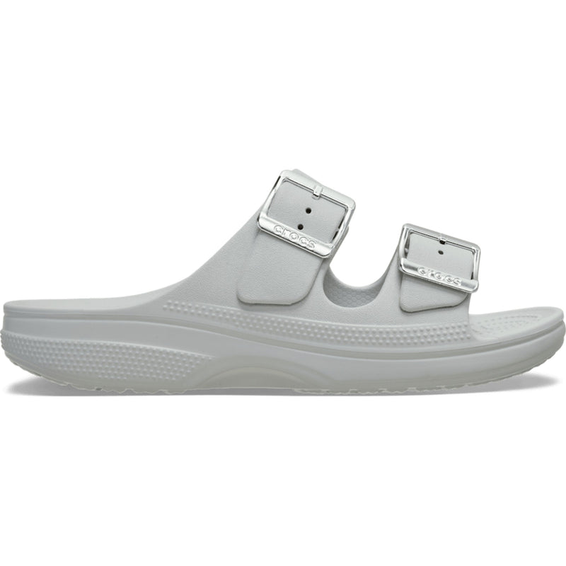 Womens Crocs 213316 Buckle Saturday Metallic Sandals - Atmosphere Grey