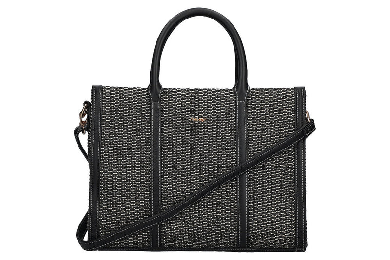 Womens Rieker H1013 Black Combi Shoulder Bag - Black Combi