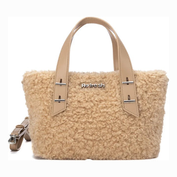 Womens Refresh 183458 Mini Fur Crossbody Bag - Beige