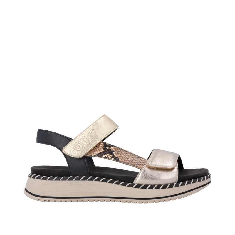 Womens Remonte D3J50 Metallic Wedge Sandal - Metallic